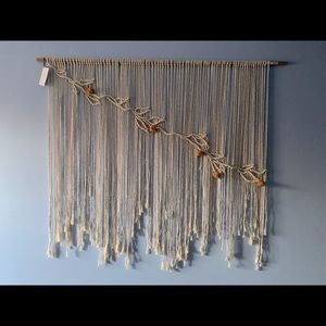 Headboard macrame wall hanging, vine and floral